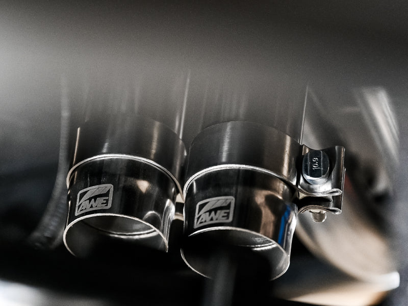 AWE 16-22 Toyota Tacoma 0FG Catback Exhaust w/ BashGuard - Dual Diamond Black Tips Catback AWE Tuning