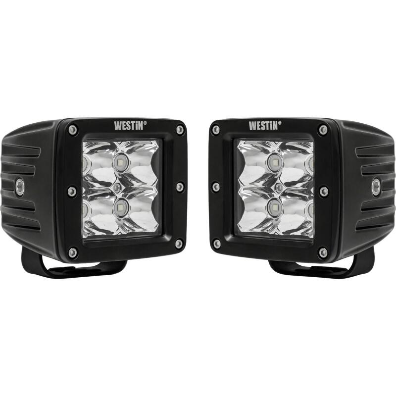 Westin Compact LED -4 5W Cree 3 inch x 3 inch (Set of 2) - Black Light Bars & Cubes Westin