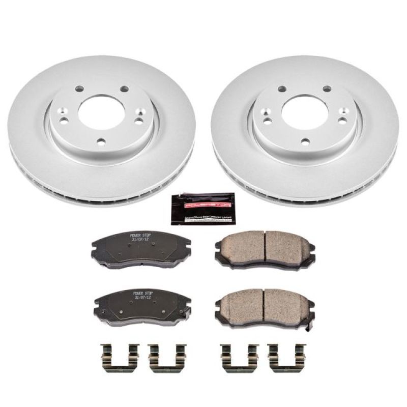 Power Stop 04-06 Hyundai Tiburon Front Z17 Evolution Geomet Coated Brake Kit Brake Kits - Performance Blank PowerStop
