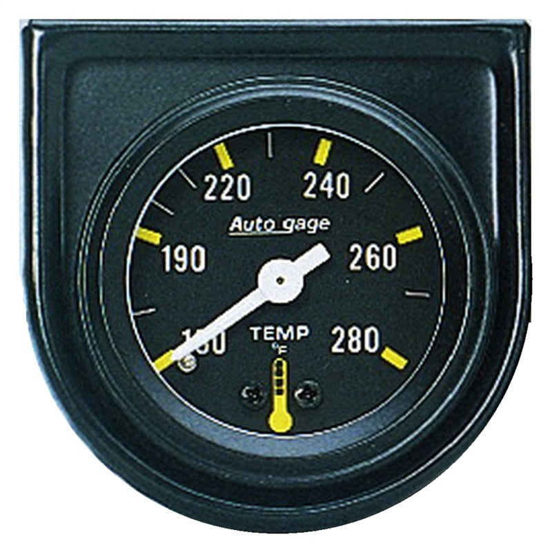 Autometer AutoGage 1 1/2in Mechanical 280 Deg Water Temp Gauge - Black Gauges AutoMeter