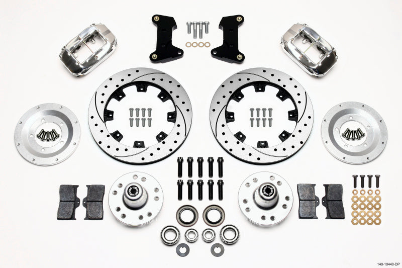 Wilwood Forged Dynalite Front Kit 12.19in Drilled Polished 74-80 Pinto/Mustang II Disc Spindle only Big Brake Kits Wilwood