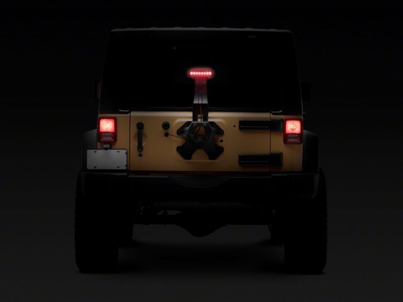 Raxiom 07-18 Jeep Wrangler JK Axial Series Hyper Flash LED Third Brake Light- Smoked Brake Lights Raxiom