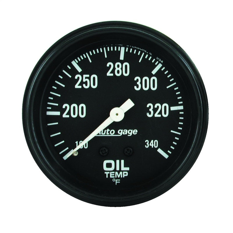 AutoMeter Gauge Oil Temperature 2-5/8in. 100-340 Deg. F Mechanical Black Autogage Gauges AutoMeter