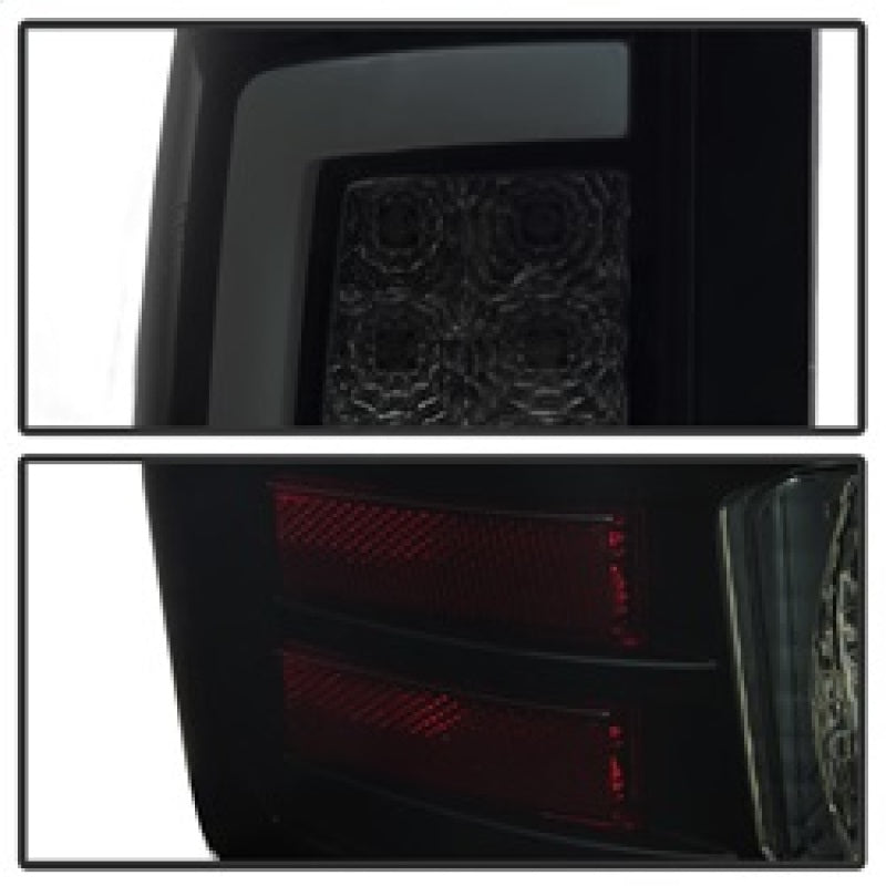 Spyder 07-13 GMC Sierra 1500 V2 Light Bar LED Tail Lights - Blk Smoke (ALT-YD-GS07V2-LBLED-BSM) Tail Lights SPYDER