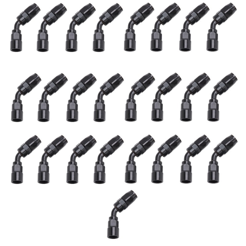 Russell Performance -16 AN Black 45 Degree Full Flow Hose End Fittings Russell