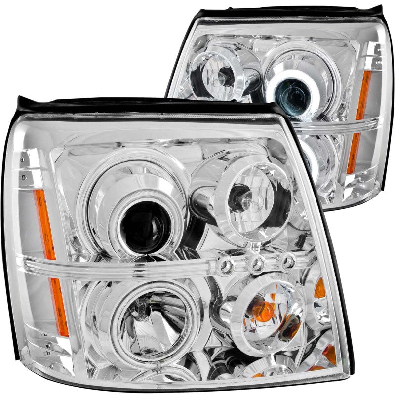 ANZO 2003-2006 Cadillac Escalade Projector Headlights w/ Halo Chrome (CCFL) (HID Compatible) Headlights ANZO