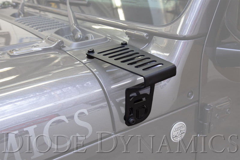 Diode Dynamics 18-21 Jeep JL Wrangler/Gladiator SS3 Cowl LED Bracket Kit - Yellow Pro Light Mounts Diode Dynamics