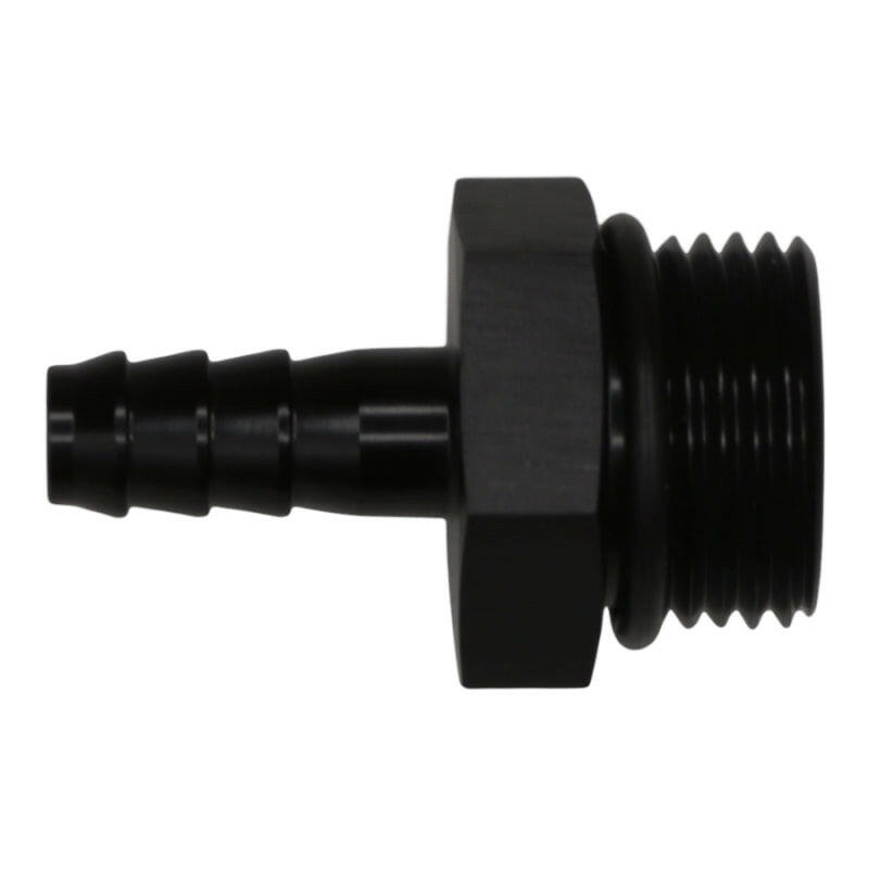 DeatschWerks 10AN ORB Male to 5/16in Male Triple Barb Fitting (Incl O-Ring) - Anodized Matte Black Fittings DeatschWerks