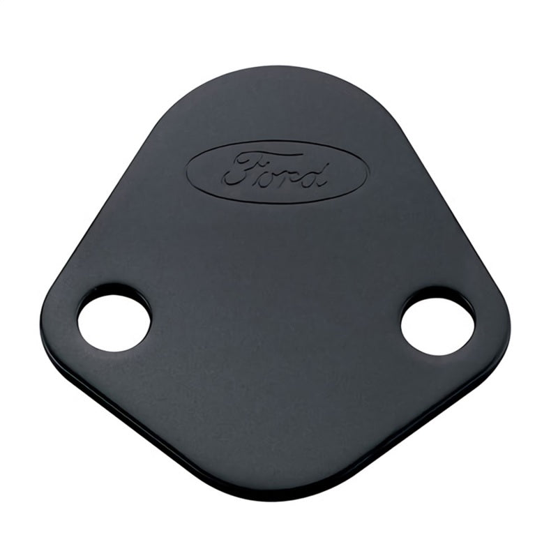 Ford Racing Fuel Pump Block Off Plate - Black Crinkle Finish w/ Ford Oval Block Off Plates Ford Racing