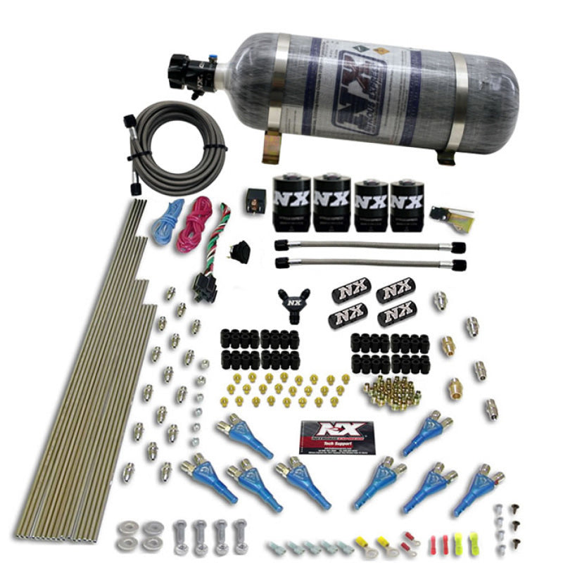 Nitrous Express 8 Cyl Shark Direct Port 4 Solenoids Nitrous Kit (200-600HP) w/Composite Bottle Nitrous Systems Nitrous Express