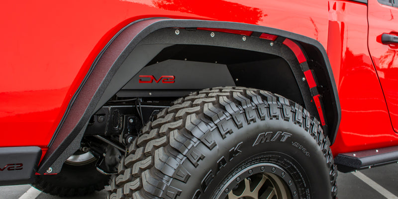DV8 Offroad 201+ Jeep Gladiator Rear Inner Fenders - Black Wheel Well Liners DV8 Offroad
