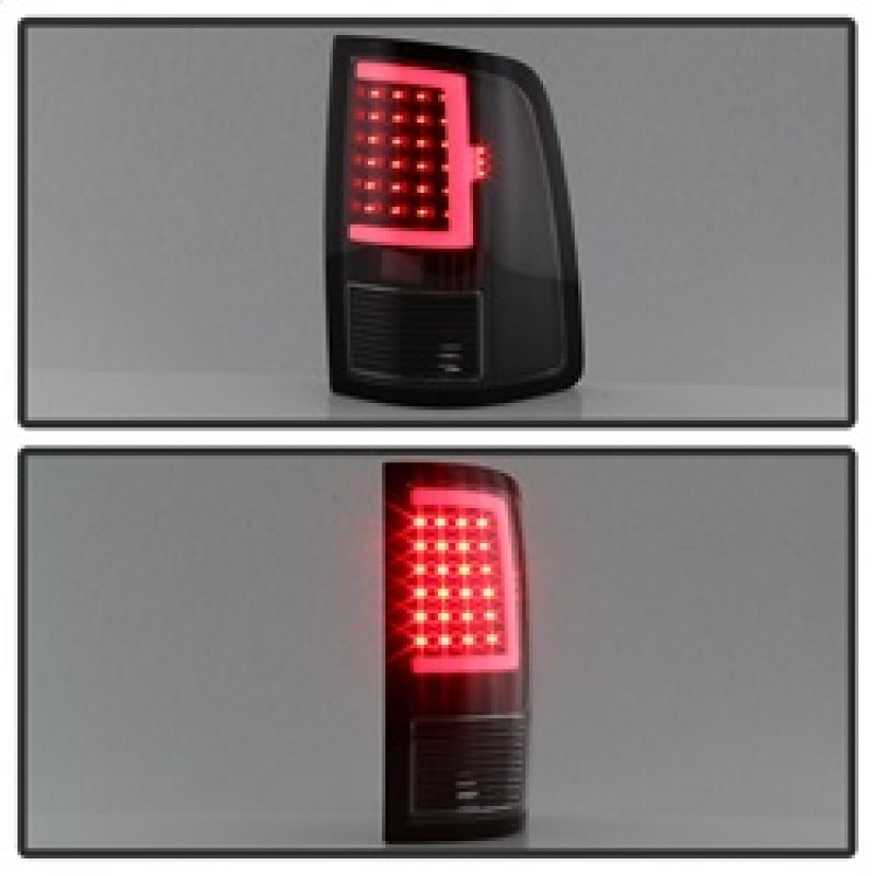 xTune 13-18 Dodge Ram 1500 LED Tail Lights - Black (ALT-ON-DRAM13V2-LBLED-BK) Tail Lights SPYDER