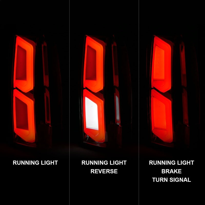 ANZO 2015-2020 Chevrolet Tahoe LED Tail Lights w/ Light Bar Chrome Housing Clear Lens Tail Lights ANZO