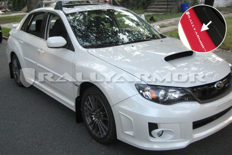 Rally Armor 11-14 Subaru WRX/STI (Sedan Only) Red UR Mud Flap w/White Logo Mud Flaps Rally Armor