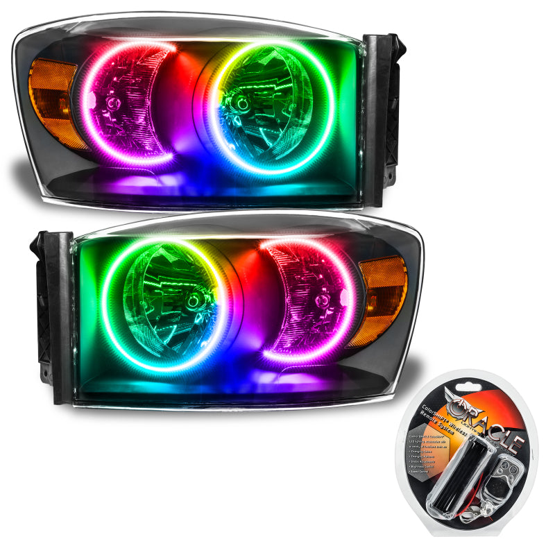 Oracle 07-08 Dodge Ram SMD HL - Black - ColorSHIFT Headlights ORACLE Lighting
