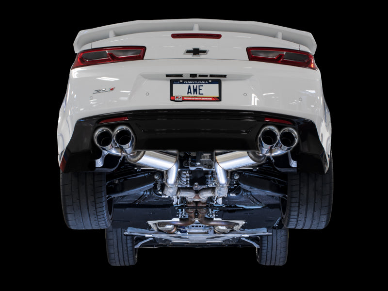 AWE Tuning 16-19 Chevrolet Camaro SS Axle-back Exhaust - Touring Edition (Quad Chrome Silver Tips) Axle Back AWE Tuning