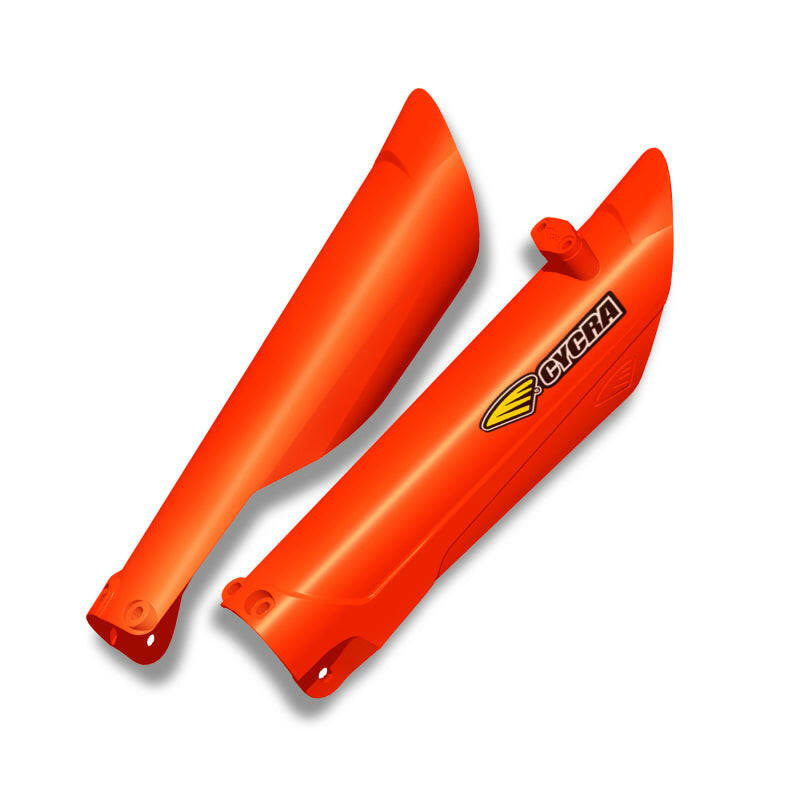 Cycra 15-22 KTM SX/SXF/XC/XCF 16-22 XCW/EXC Fork Guards - 2016 Orange Plastics Cycra