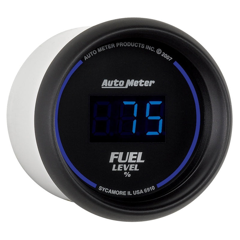 Autometer Cobalt Digital 52.4mm Black Programmable Empty-Full Range Fuel Level Gauge Gauges AutoMeter