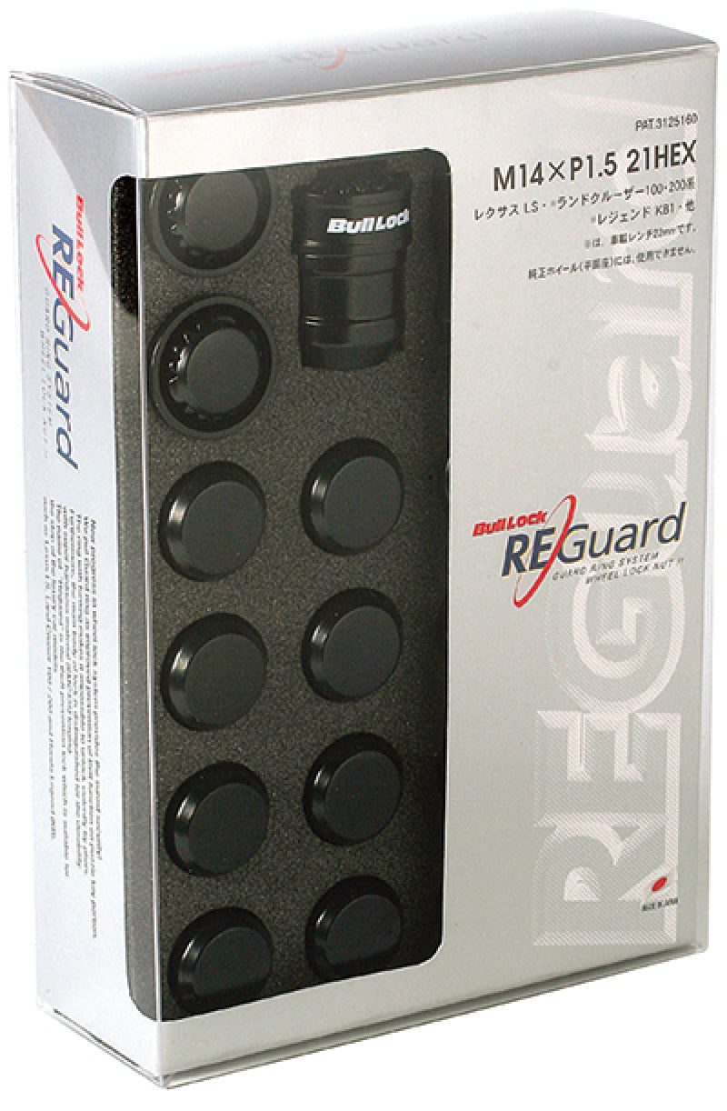 Project Kics 21/22HEX Black Bull Lock Re Guard - 14X1.50 Lug Nuts Project Kics