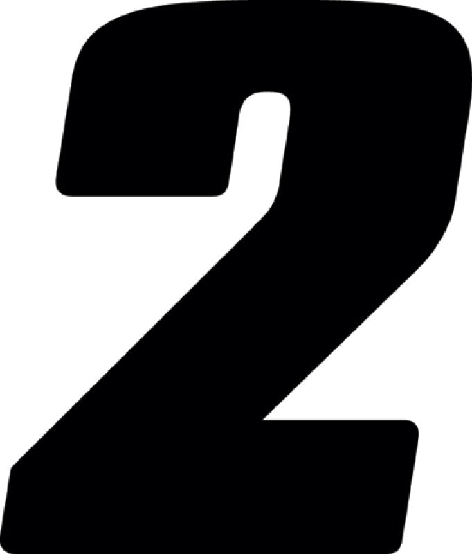 Hardline Dirt Digits 3pk 7 in. - High Gloss Number 2 - Black Stickers/Decals/Banners Hardline