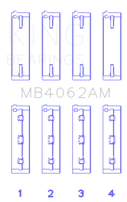 King Engine Bearings Honda / Acura C32A1/C32A6/C35A1 Crankshaft Main Bearing Set (Set of 4) Bearings King Engine Bearings