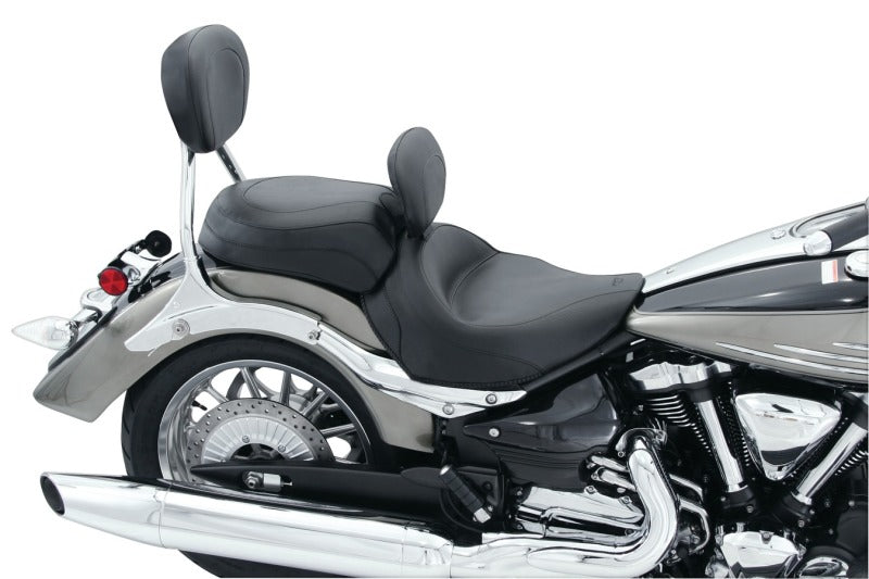 Mustang 06-15 Yamaha Roadliner, Stratoliner Wide Touring Solo Seat w/ Driver Backrest - Black Solo Motorcycle Seats Mustang Motorcycle