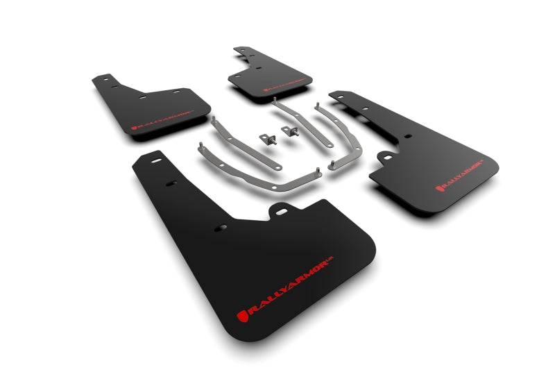 Rally Armor 22-24 Hyundai Tucson Black UR Mud Flap w/Red Logo Mud Flaps Rally Armor