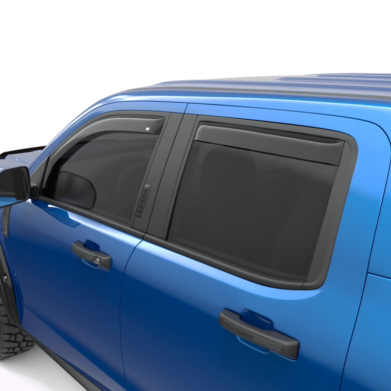 EGR 22-23 Ford Maverick Lariat XL XLT Front/Rear Window Visors - Dark Smoke Finish Wind Deflectors EGR