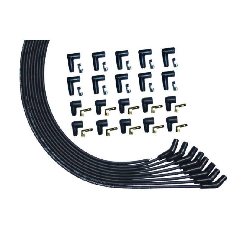 Moroso Universal V8 135 Deg Unsleeved HEI/Non-HEI Ultra Spark Plug Wire Set - Black Spark Plug Wire Sets Moroso