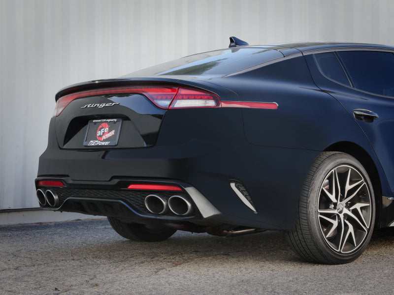 aFe Gemini XV 3in to Dual 2-1/2in 304 SS Cat-Back Exhaust w/ Cut-Out 18-21 Kia Stinger L4-2.0L (t) Catback aFe