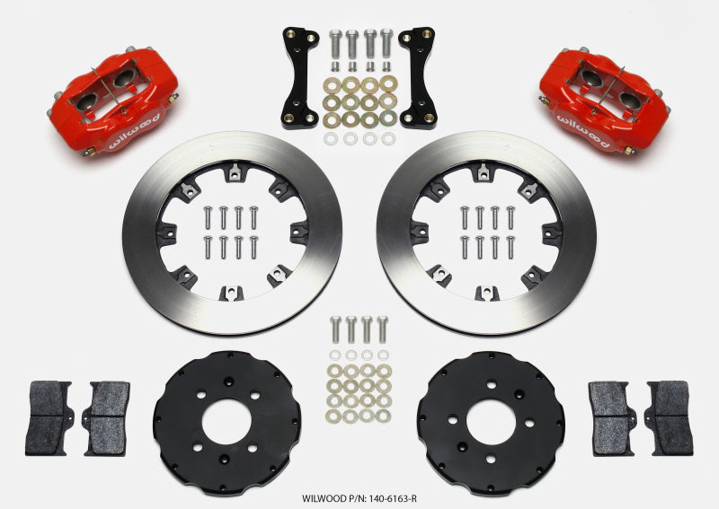 Wilwood Forged Dynalite Front Hat Kit 12.19in Red 94-01 Honda/Acura w/262mm Disc Big Brake Kits Wilwood