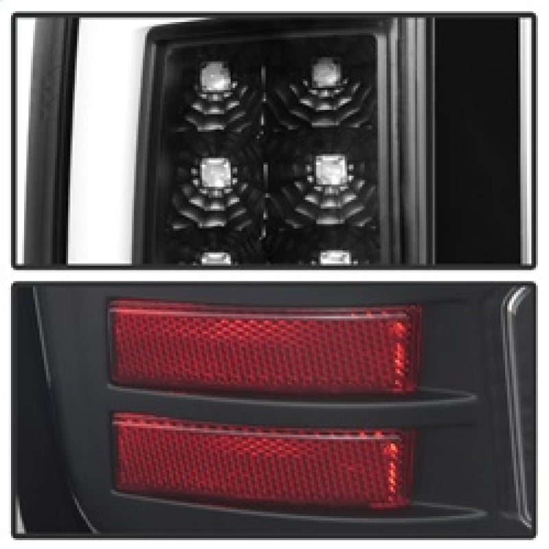 Spyder 07-13 GMC Sierra 1500 V2 Light Bar LED Tail Lights - Black (ALT-YD-GS07V2-LBLED-BK) Tail Lights SPYDER