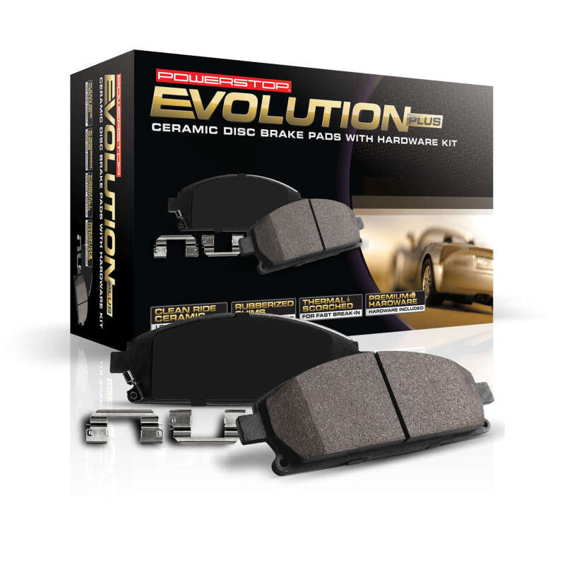 Power Stop 94-98 Ford Mustang Front Z17 Evolution Ceramic Brake Pads w/Hardware Brake Pads - OE PowerStop
