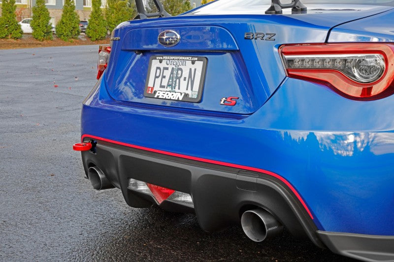 PERRIN 13-25 Subaru BRZ / 13-20 Scion FRS & Toyota 86 / 22-25 GR86 Tow Hook Kit (Rear) - Red Tow Hooks Perrin Performance