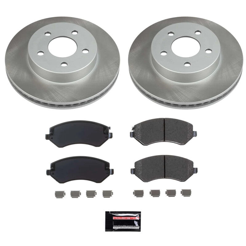 Power Stop 02-07 Jeep Liberty Front Semi-Coated Rotor Kit Brake Kits - Performance Blank PowerStop