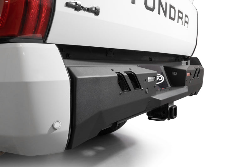 Addictive Desert Designs 2022+ Toyota Tundra Black Label Rr Bumper - Hammer Blk w/ Satin Blk Panels Bumpers - Steel Addictive Desert Designs