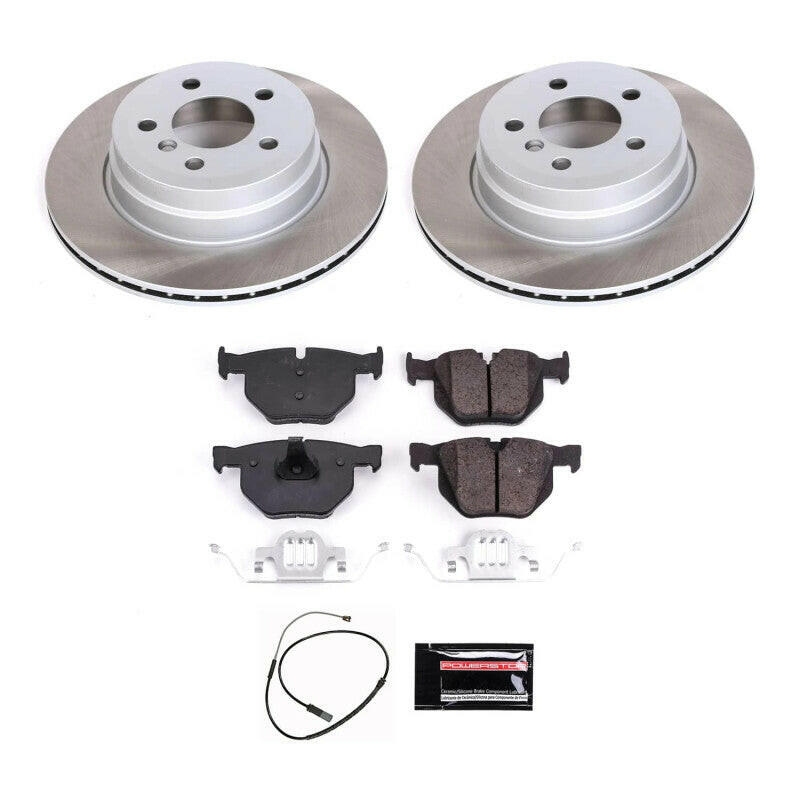 Power Stop 11-19 BMW X6 Rear Semi-Coated Rotor Kit Brake Kits - Performance Blank PowerStop