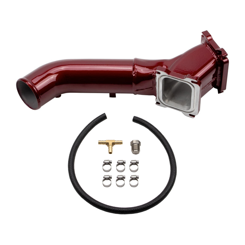 Wehrli 01-04 Chevrolet Duramax LB7 S300/S400 Single Turbo 3in Y-Bridge Kit - Raw Intake Elbows Wehrli