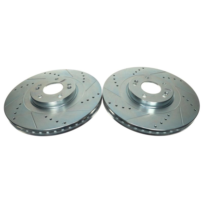 Power Stop 20-22 Kia Telluride Front Drilled & Slotted Rotor (Pair) Brake Rotors - Slot & Drilled PowerStop