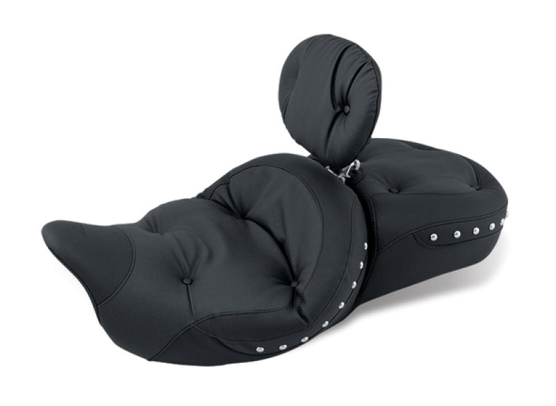 Mustang 08-21 Harley Electra Glide Std,Rd Glide,Rd King,Str Glide Touring 1PC Seat w/Studs - Black One-Piece Motorcycle Seats Mustang Motorcycle