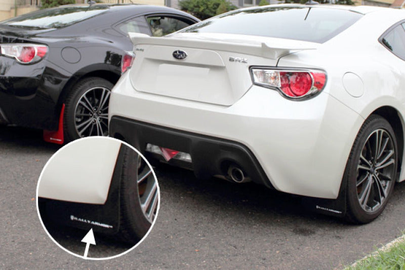 Rally Armor 13-17 Subaru BRZ/Toyota FR-S Black UR Mud Flap w/White Logo Mud Flaps Rally Armor