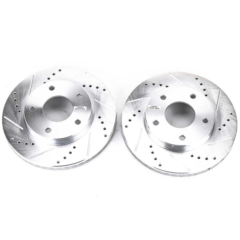 Power Stop 97-05 Chevrolet Blazer Front Evolution Drilled & Slotted Rotors - Pair Brake Rotors - Slot & Drilled PowerStop