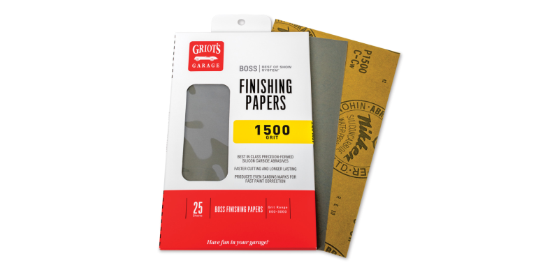 Griots Garage BOSS Finishing Papers - 1500g - 5 .5in x 9in (25 Sheets) Tools Griots Garage