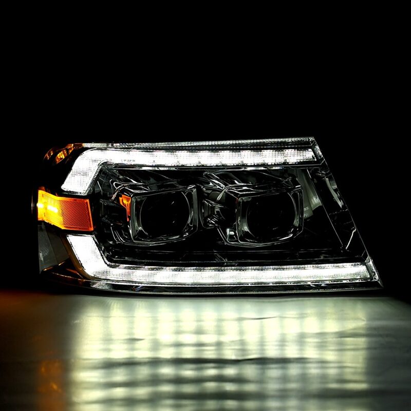 AlphaRex 06-08 Lincoln Mark LT LUXX-Series LED Projector headlights Black w/ Sequential Signal Headlights AlphaRex