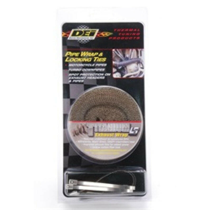 DEI Exhaust Wrap Kit - Pipe Wrap and Locking Tie - Titanium Exhaust Wrap DEI