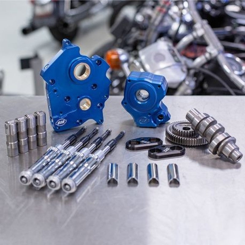 S&S Cycle 2017+ M8 Models Gear Drive 475G Cam Chest Kit w/ Chrome Pushrod Tubes - Oil Cooled Cam Gears S&S Cycle