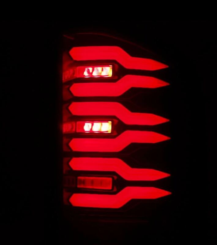 AlphaRex 07-14 Chevrolet Silverado 1500/2500HD/3500HD Luxx-Series LED Tail Lights Black/Red Tail Lights AlphaRex