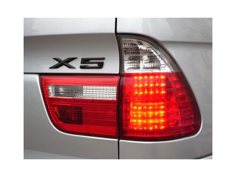Spyder BMW E53 X5 00-06 4PCS LED Tail Lights Red Clear ALT-YD-BE5300-LED-RC Tail Lights SPYDER