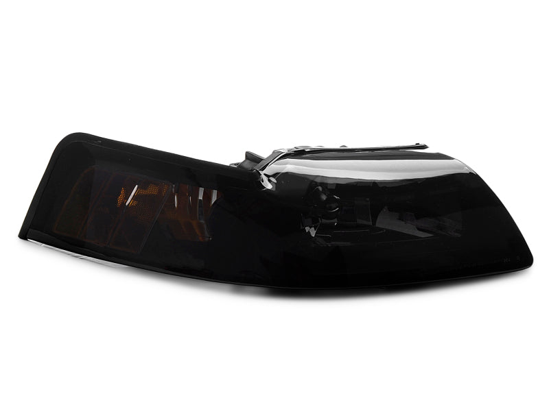 Raxiom 99-04 Ford Mustang Axial Series OE Style Headlights- Black Housing (Smoked Lens) Headlights Raxiom