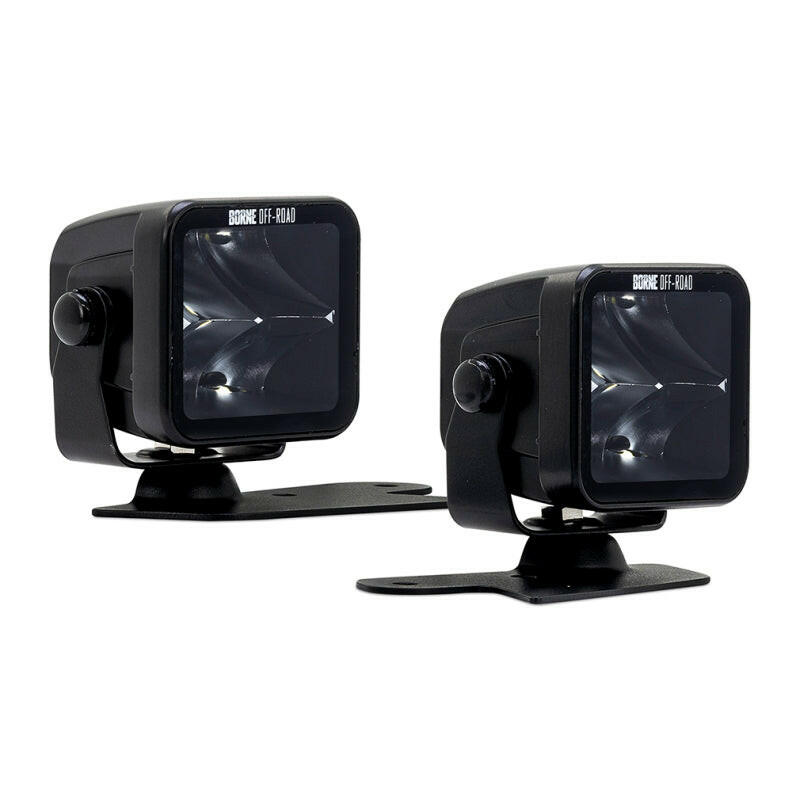 Borne Off-Road 21+ Bronco Light Pods 2pc Ditch 3x3 Spot Light Bars & Cubes Borne Off-Road